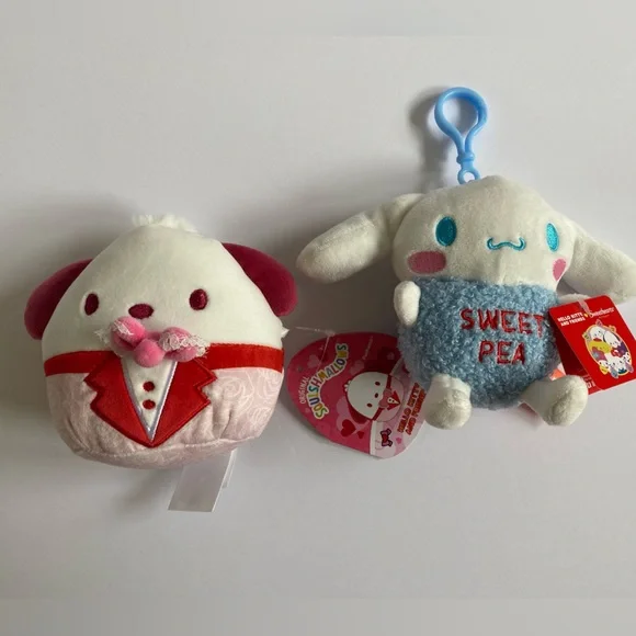 Hello Kitty & Friends Cinnamoroll Plush with Clip & Pochacco Squishmallow - Picture 11 of 11